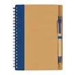 Hard Kraft Cover Spiral Lined Journal Notebook with Pen