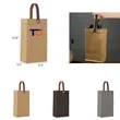 Eco-Friendly Washable Kraft Wine Tote w/ Leather Handle