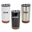 20 oz. Stainless Steel PP Cork Base Tumbler with Clear Lid