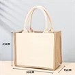 Mini Jute Tote Bag w/Canvas Handle