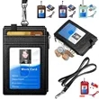 PU Leather ID Card Holder Wallet with Lanyard