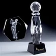 12" Golfer Swing Carving Crystal Trophy