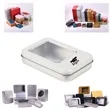 Silver Tin Box With Half Open Window