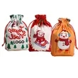 Polyester Christmas Drawstring Gift Bag