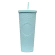 24oz  Double Walled Studded Drink Tumblers with Straw and Li