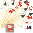 100PCS/ SET Christmas Fruit Disposable Bamboo Sticks