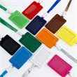 Colorful PU Leather ID Badge with lanyard