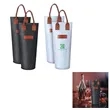 Single Insulated Felt Bottle Wine Tote Bag With Leather Hand