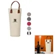 Single Bottle Insulated Wine Tote Bag With Leather Handle