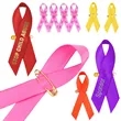 Custom Printed AIDS/ Breast Cancer Awareness Ribbon With Pin