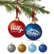 Free Shipping 3.5" Solid Color Christmas Ornament - Snowball