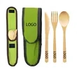 Bamboo Utensil with Travel Bag Set of 3