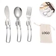 Foldable Stainless Steel Utensil with jute bag Set of 3