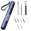 Collapsible Portable Metal Reusable Straws with Clean Brush