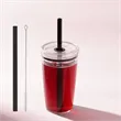 Clear Tumbler with Lid, Reusable Straw, Coffee Drinking Cups