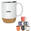 12 Oz. Cork Base Ceramic Mug with Lid
