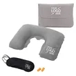 Inflatable Neck Pillow with Eye Mask Earplug and Carry Bag