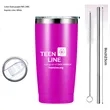 20 oz Stainless Steel Insulated Tumbler with Lid and Straw