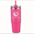 30 oz Double Wall Tumbler with Handle and Straw