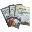 cusotm coloring book with 12 crayons