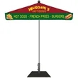 7.5' Heavy Duty Square Umbrella with Valance and Steel Base