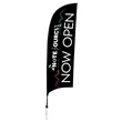 9' Elite Razor Nylon Sail Sign Flag, 1-Sided, Ground Spike