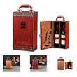 2 Bottles Leather Wine Box with Handles