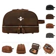 Genuine Leather Toiletry Bag And Dopp Kit For Men