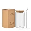 Glass Can Cup /Bamboo Lid & Straw