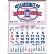 3-Months-In-View Half Apron Calendar - 2-Color Imprint