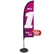 7' Premium Blade Sail Sign Flag, 2-Sided, Scissor Base