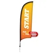 9' Premium Razor Sail Sign Flag, 2-Sided, Ground Spike