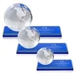 Globe Award on Rectangle Base - Blue