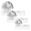 Globe Award on Rectangle Base - White