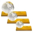 Globe Award on Rectangle Base - Amber