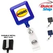 Quick Ship Full Color Square Badge Reel with Belt Clip