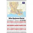 Large State Map Year-In-View® Calendar - Louisiana
