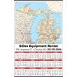 Small State Map Year-In-View® Calendar - Michigan