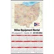 Large State Map Year-In-View® Calendar - Ohio