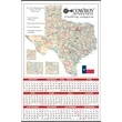 Large State Map Year-In-View® Calendar - Texas