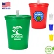 16 oz. USA made Stadium Cup w/ Lid & Straw BPA FREE Recycled