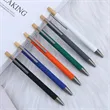 Bamboo cap Recycled aluminum spray glue press ballpoint pen