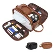 Travel Shaving Dopp Kit PU Leather Toiletry Bag for Men