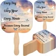Church Paper Fans Handheld Religious Gift Wood Handle Craft