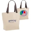 12 oz. Stylish Cotton Canvas Tote w/ Faux Leather Handle