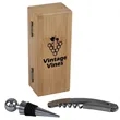 2-Piece Bamboo Wine Opener Set w/ Magnetic Closure