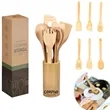 Bamboo Wooden Kitchen Tool Set With Holder Cooking Costom