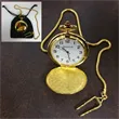 Gold Pocket Watch with Chain and Pouch