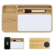 15W Bamboo Wooden Wireless Charger Storage W/ Writing Board
