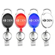 Oval retractable carabiner badge holder w/ key ring, no clip